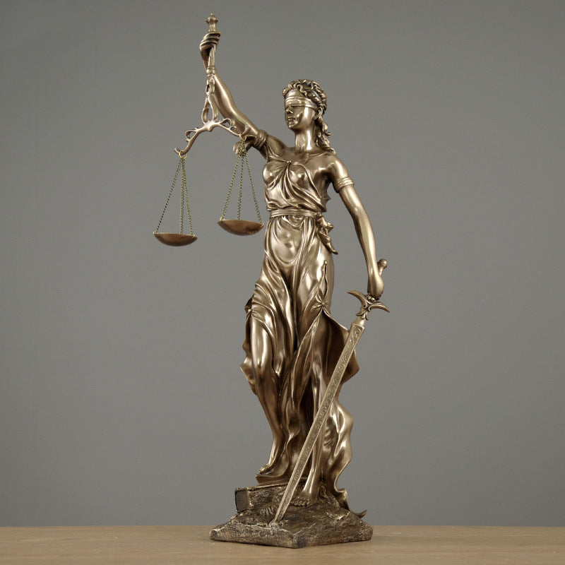 Lyxen™ Justice Sovereign – Resin & Copper Lady Justice Sculpture