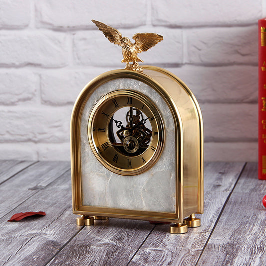 LYXEN™ Prestige Copper Eagle Desk Clock – Luxury Ornamental Timepiece