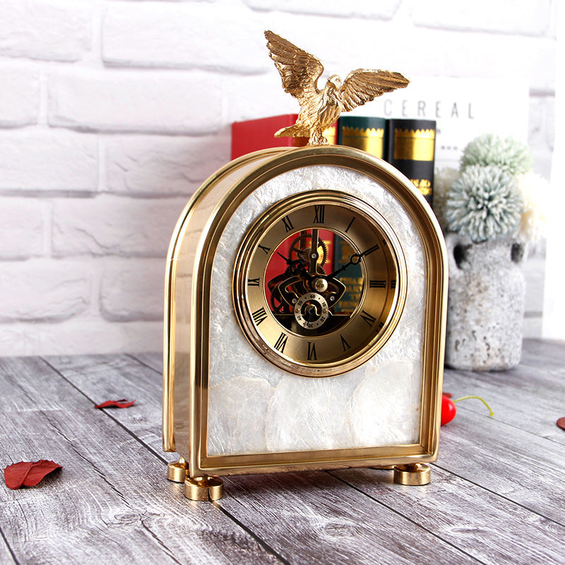 LYXEN™ Prestige Copper Eagle Desk Clock – Luxury Ornamental Timepiece