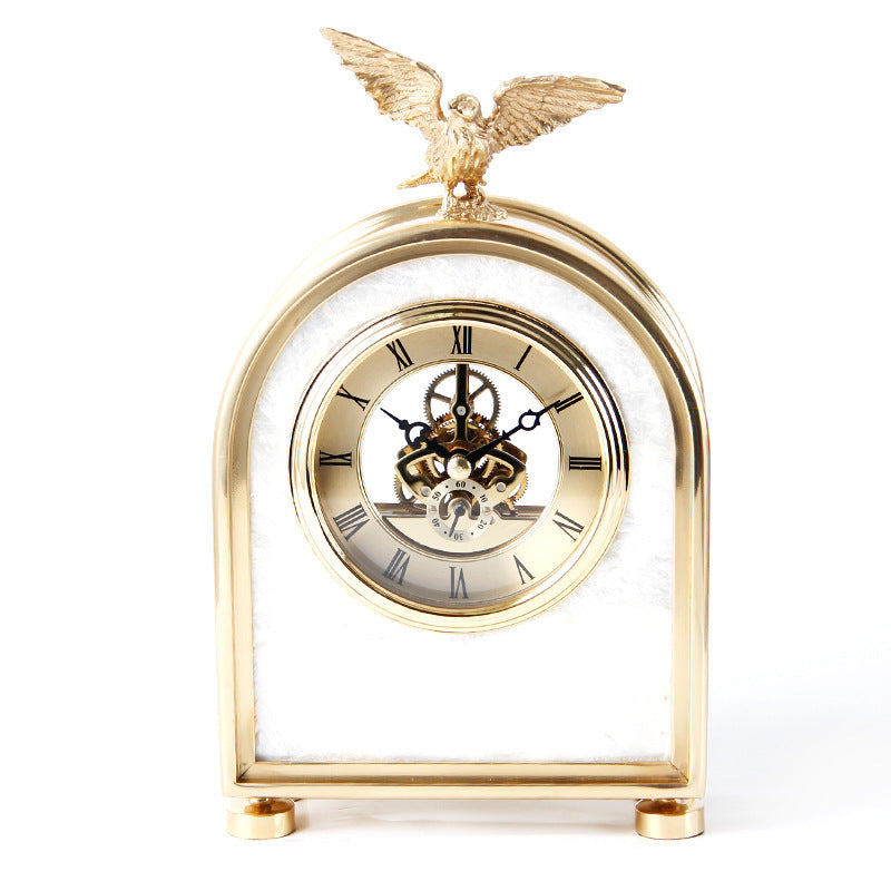 LYXEN™ Prestige Copper Eagle Desk Clock – Luxury Ornamental Timepiece