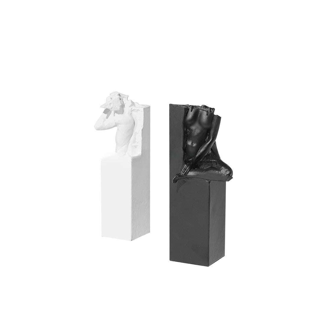 Lyxen Abstract Duo – Modern Art Bookend Sculptures