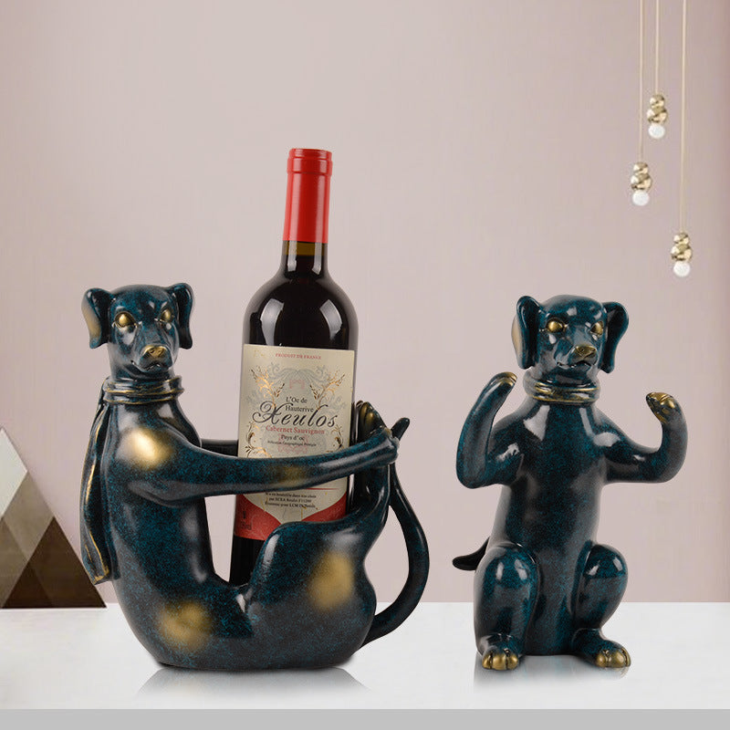 Lyxen PupPour – Handcrafted Dog Wine Rack Sculpture