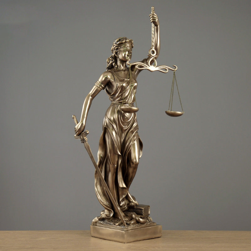 Lyxen™ Justice Sovereign – Resin & Copper Lady Justice Sculpture