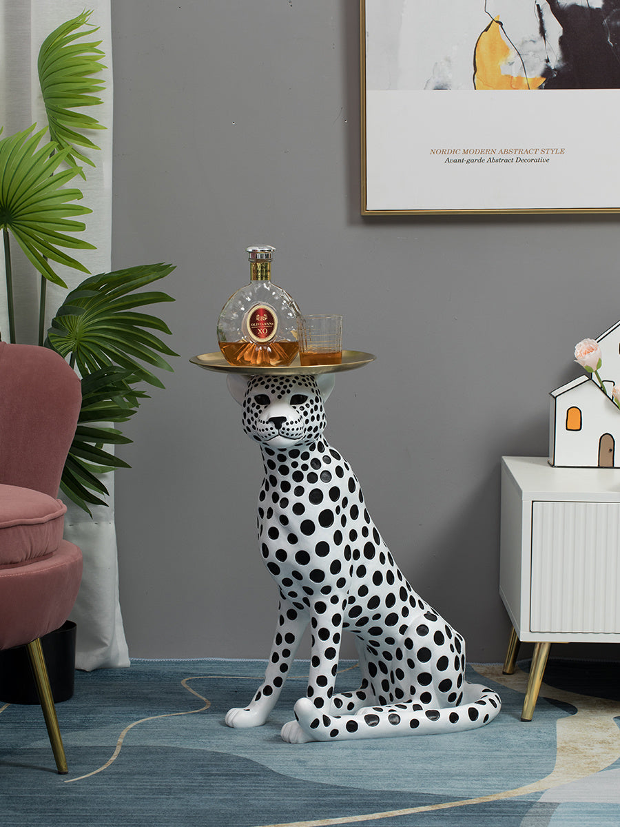 Lyxen Zhaocai Leopard – Luxury Floor Tray Sculpture
