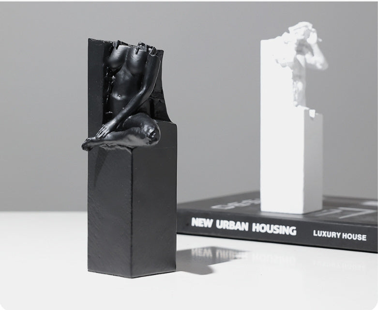 Lyxen Abstract Duo – Modern Art Bookend Sculptures