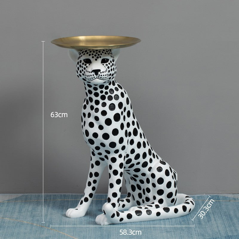 Lyxen Zhaocai Leopard – Luxury Floor Tray Sculpture