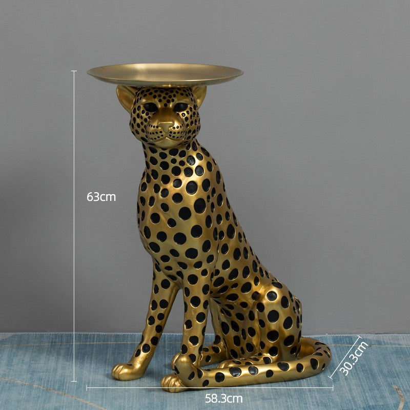 Lyxen Zhaocai Leopard – Luxury Floor Tray Sculpture