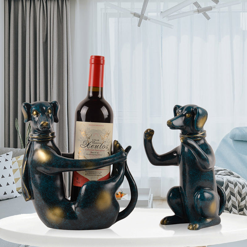 Lyxen PupPour – Handcrafted Dog Wine Rack Sculpture