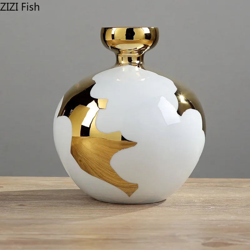 Lyxen™ Bloomline – Ceramic & Enamel Flower Vase