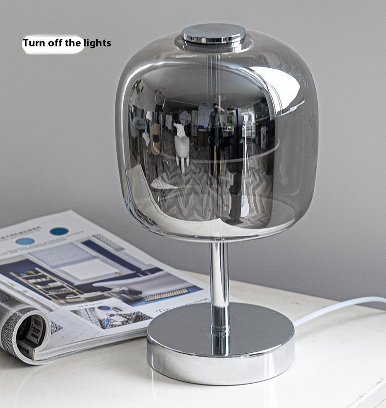 Lyxen™ AuraGlow Glass Lamp – Minimalist USB Bedside Light with Ambience Control