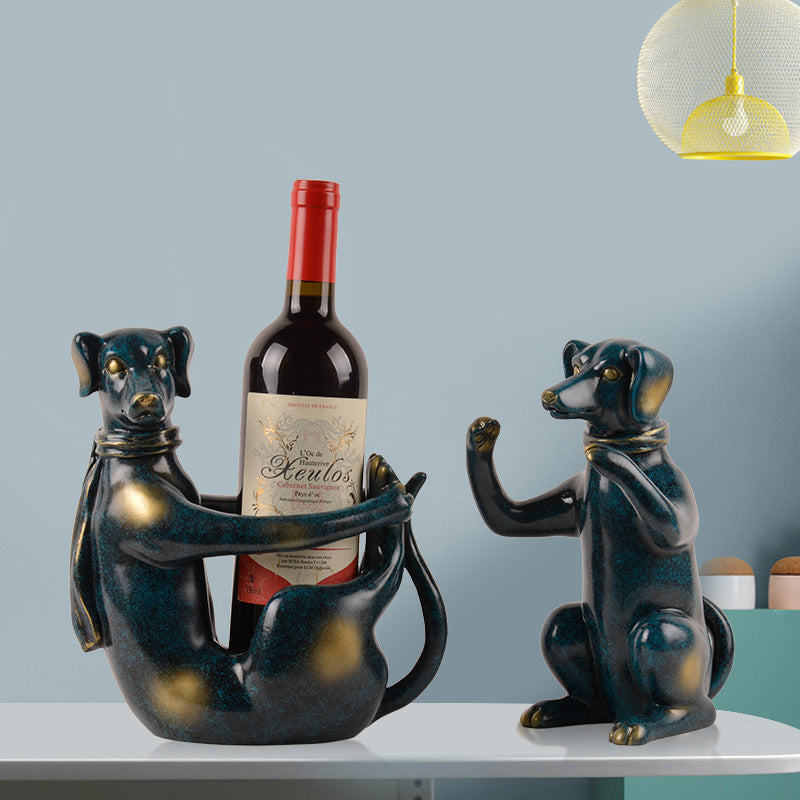 Lyxen PupPour – Handcrafted Dog Wine Rack Sculpture