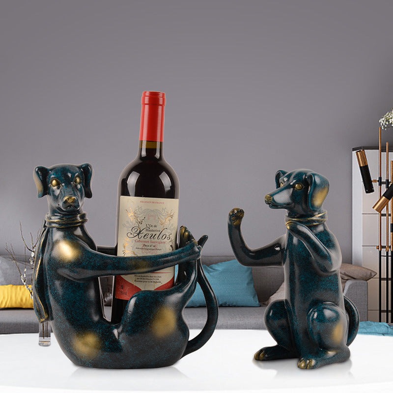 Lyxen PupPour – Handcrafted Dog Wine Rack Sculpture