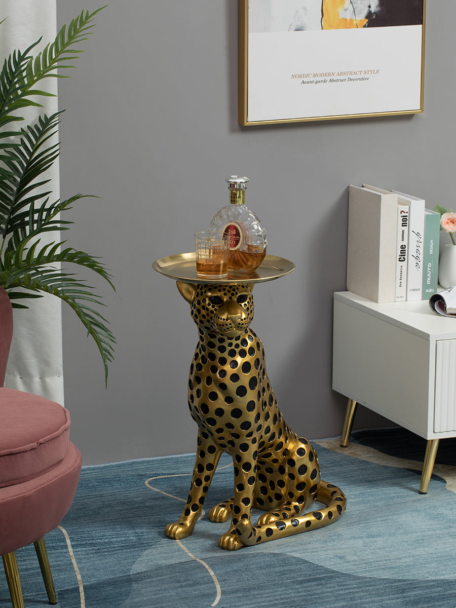 Lyxen Zhaocai Leopard – Luxury Floor Tray Sculpture