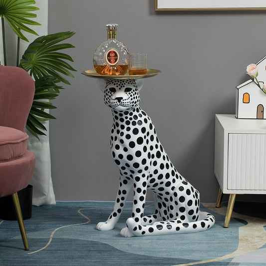 Lyxen Zhaocai Leopard – Luxury Floor Tray Sculpture
