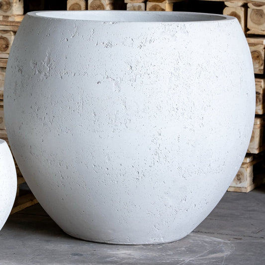 Lyxen™ Ivory Orb – Concrete Sphere Planter