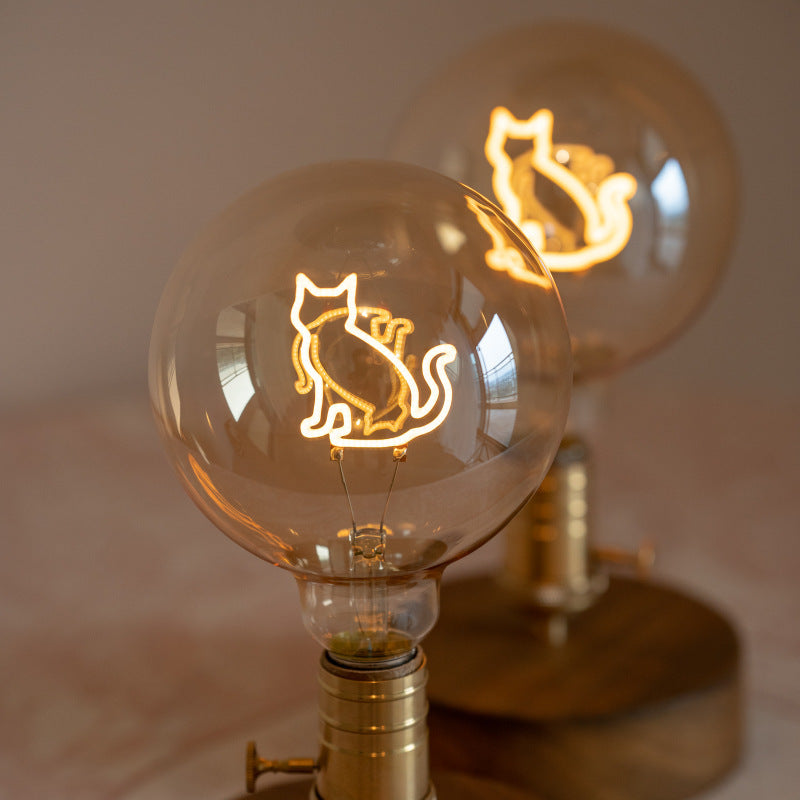 LYXEN™ LumiCat – Heartlight Walnut Bedside Lamp