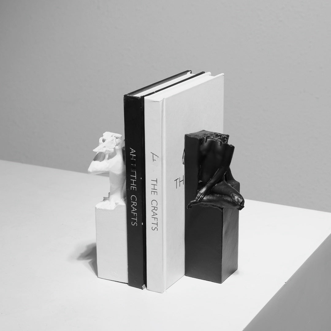 Lyxen Abstract Duo – Modern Art Bookend Sculptures