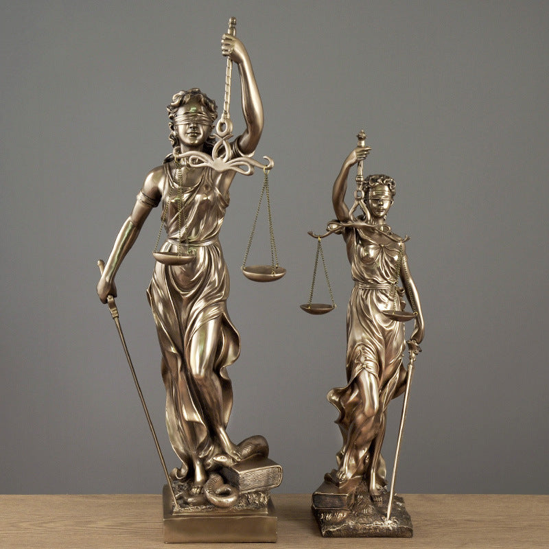 Lyxen™ Justice Sovereign – Resin & Copper Lady Justice Sculpture