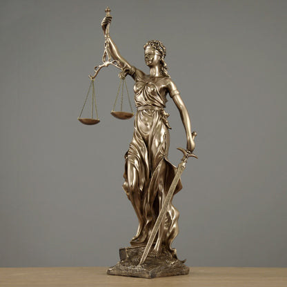 Lyxen™ Justice Sovereign – Resin & Copper Lady Justice Sculpture