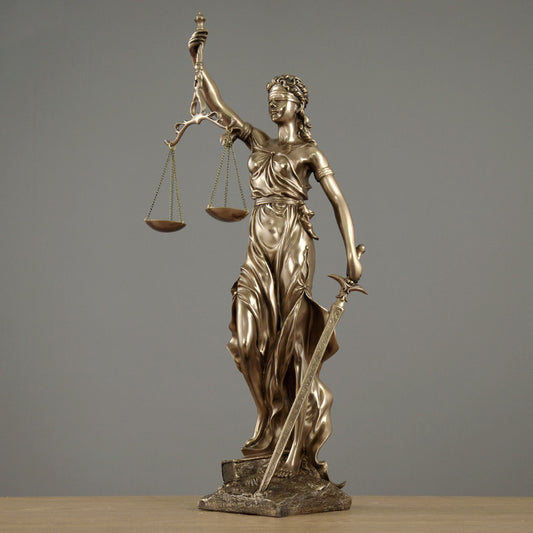 Lyxen™ Justice Sovereign – Resin & Copper Lady Justice Sculpture