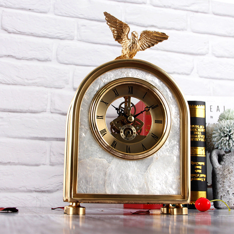 LYXEN™ Prestige Copper Eagle Desk Clock – Luxury Ornamental Timepiece