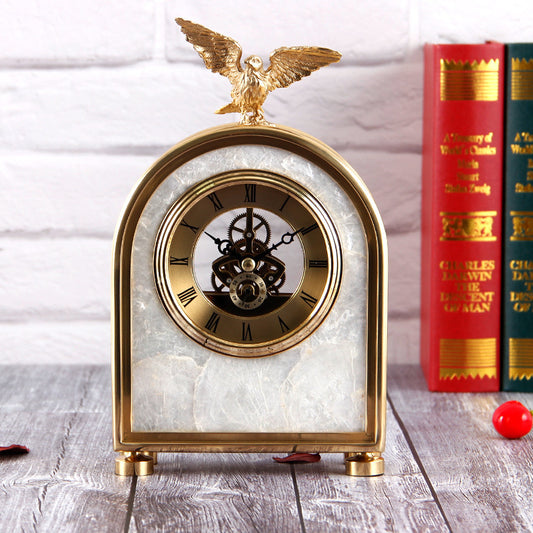 LYXEN™ Prestige Copper Eagle Desk Clock – Luxury Ornamental Timepiece