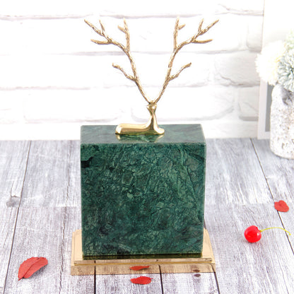 LYXEN™ Marble Elegance Table Clock – Nordic Silent Copper Design