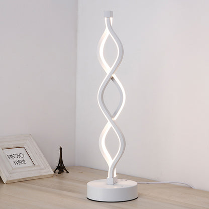Lyxen™ Spiral Acrylic LED Bedside Lamp – Modern Mood Light for Bedroom & Living Room
