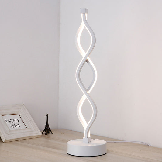 Lyxen™ Spiral Acrylic LED Bedside Lamp – Modern Mood Light for Bedroom & Living Room