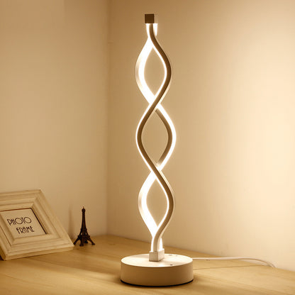 Lyxen™ Spiral Acrylic LED Bedside Lamp – Modern Mood Light for Bedroom & Living Room