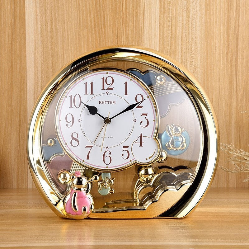 Lyxen LuxePlay™ – European Cartoon Desk Clock | Bedroom & Living Room Ornament