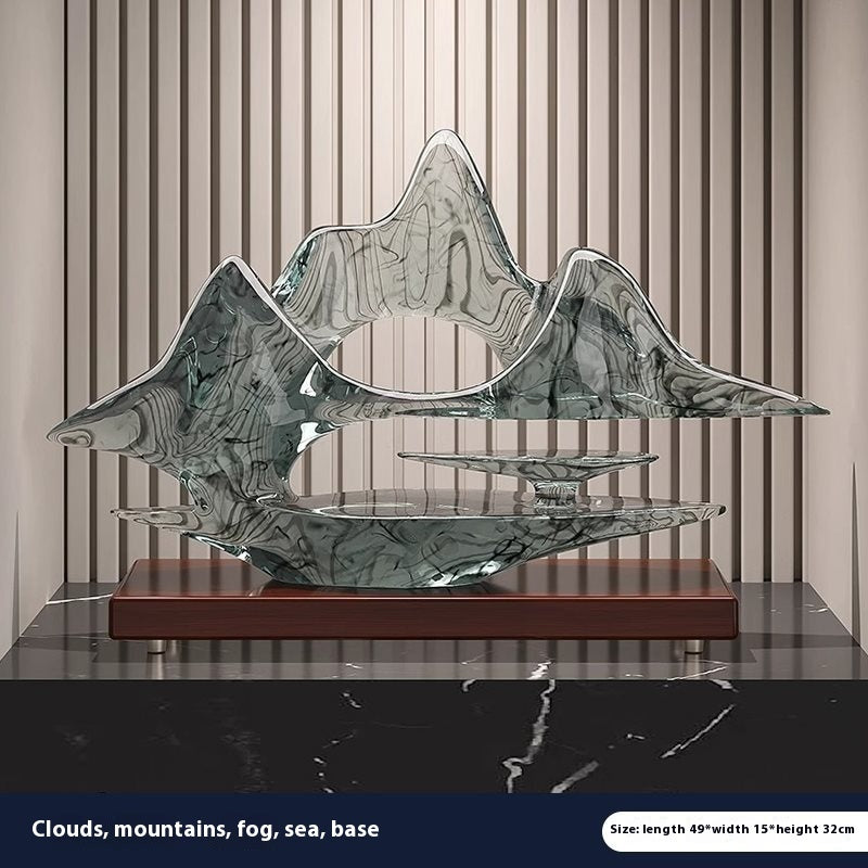 Lyxen™ Celestial Drift – Cloud & Mountain Resin Sculpture