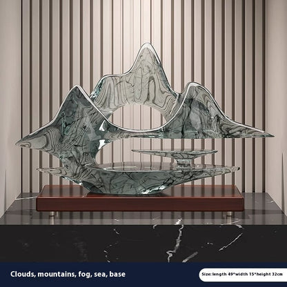 Lyxen™ Celestial Drift – Cloud & Mountain Resin Sculpture