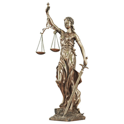 Lyxen™ Justice Sovereign – Resin & Copper Lady Justice Sculpture