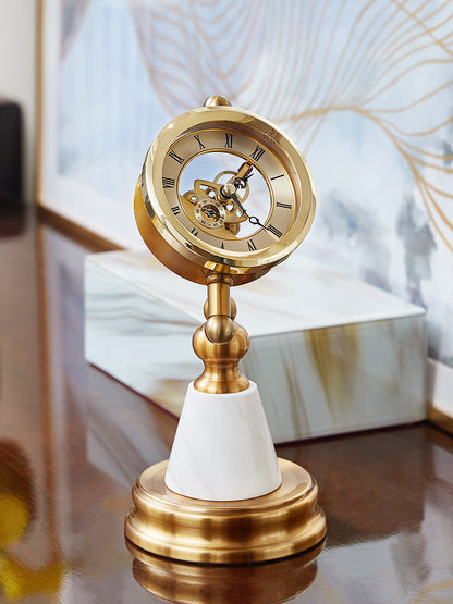 LYXEN™ MarbleEra Clock – European Vintage Table Ornament