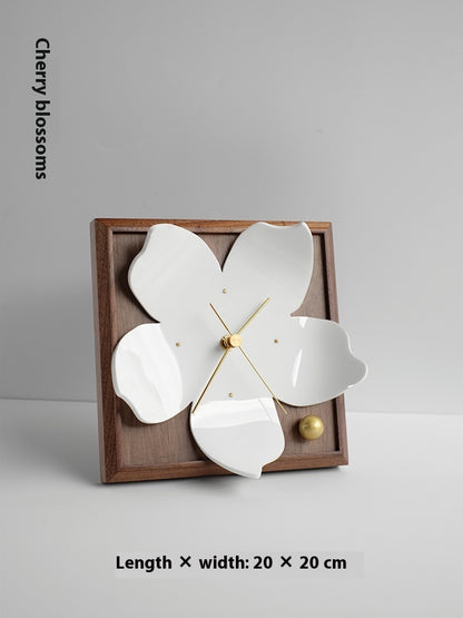 LYXEN™ Nordic Floral Grandfather Clock – Standing Wooden Decor