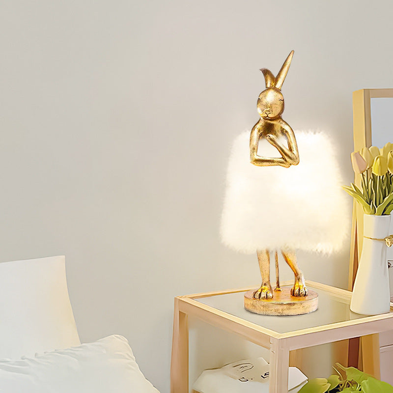 LYXEN™ PlumeRabbit – Feather Table Lamp