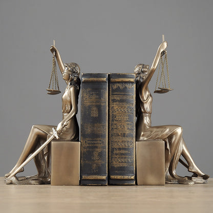 Lyxen™ Justice Sovereign – Resin & Copper Lady Justice Sculpture