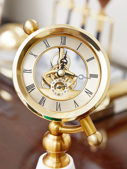 LYXEN™ MarbleEra Clock – European Vintage Table Ornament