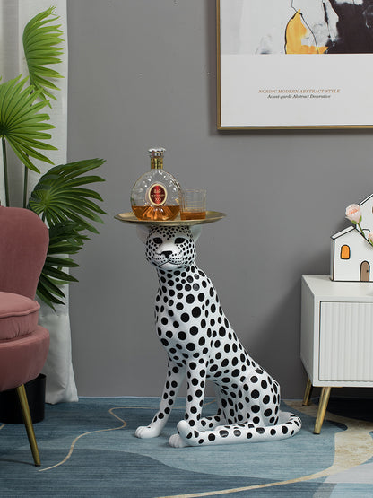 Lyxen Zhaocai Leopard – Luxury Floor Tray Sculpture