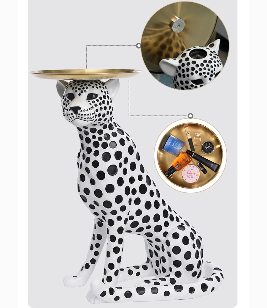 Lyxen Zhaocai Leopard – Luxury Floor Tray Sculpture