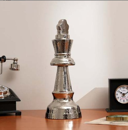 Lyxen™ Knight’s Command – Hammered Nickel Chess Sculpture