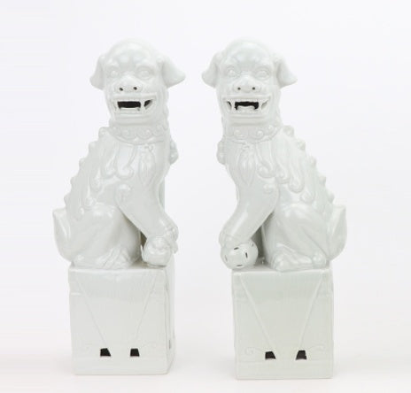 Lyxen™ Blue Monarchs – Porcelain Poodle Sculptures