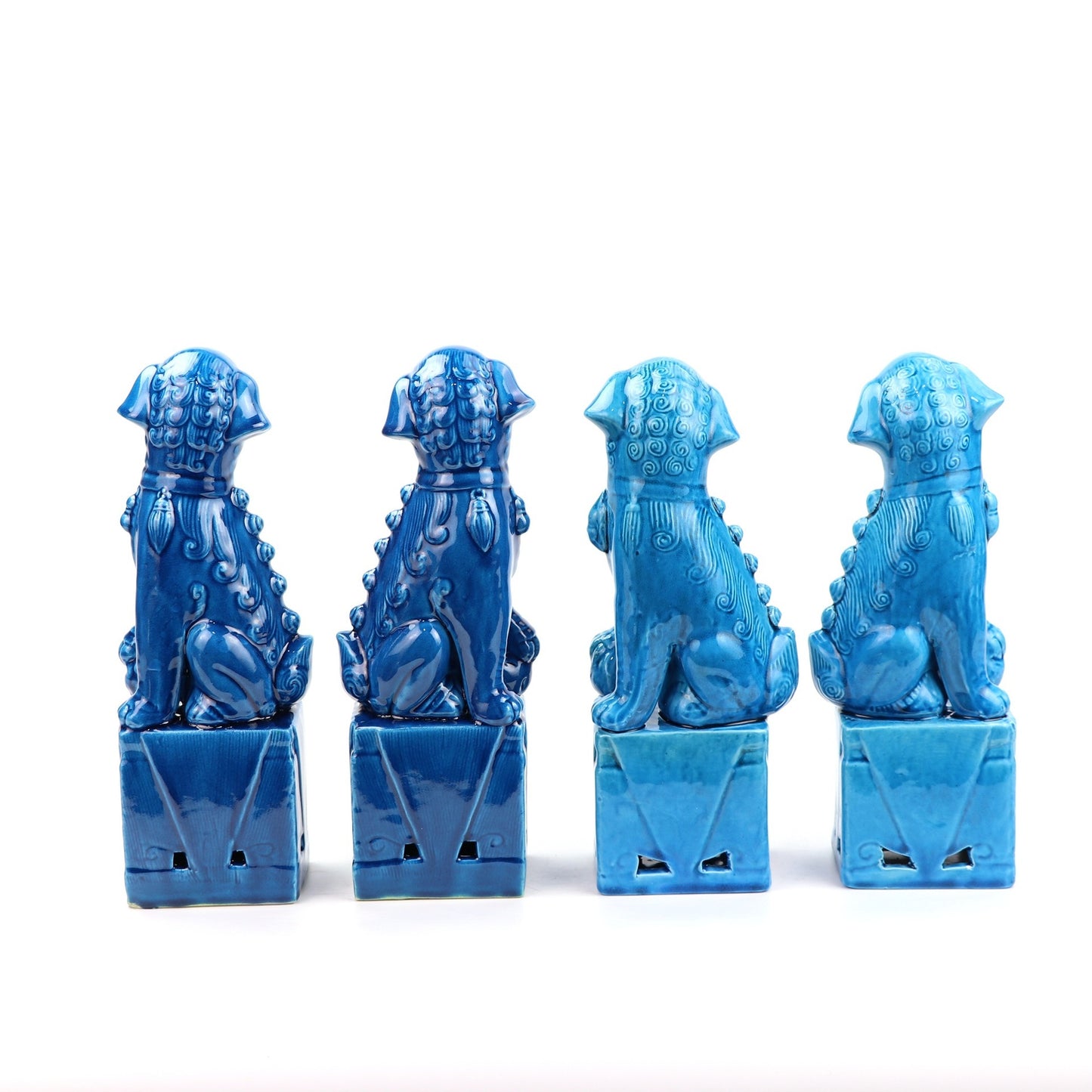 Lyxen™ Blue Monarchs – Porcelain Poodle Sculptures