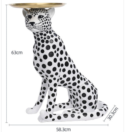Lyxen Zhaocai Leopard – Luxury Floor Tray Sculpture