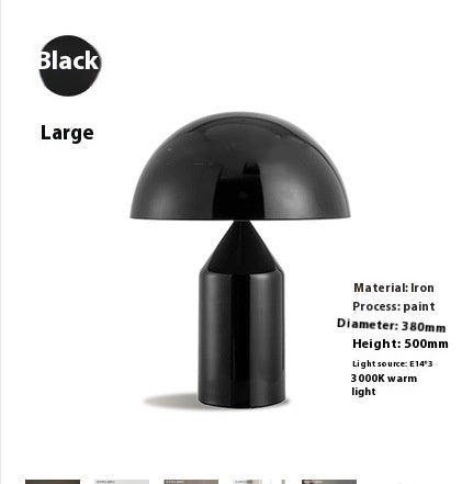 Lyxen DomeCut™ Metal Mushroom Table Lamp