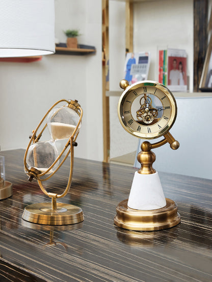 LYXEN™ MarbleEra Clock – European Vintage Table Ornament