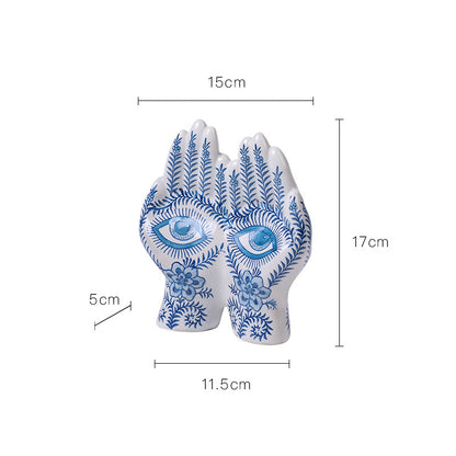 Lyxen™ Azure Gaze — Blue & White Porcelain Sculpture