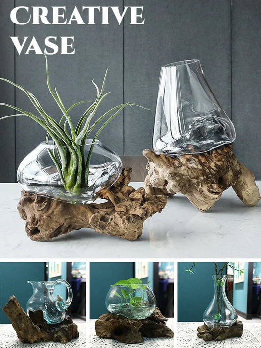 Lyxen™ Arbor Flow – Wooden Hydroponic Vase