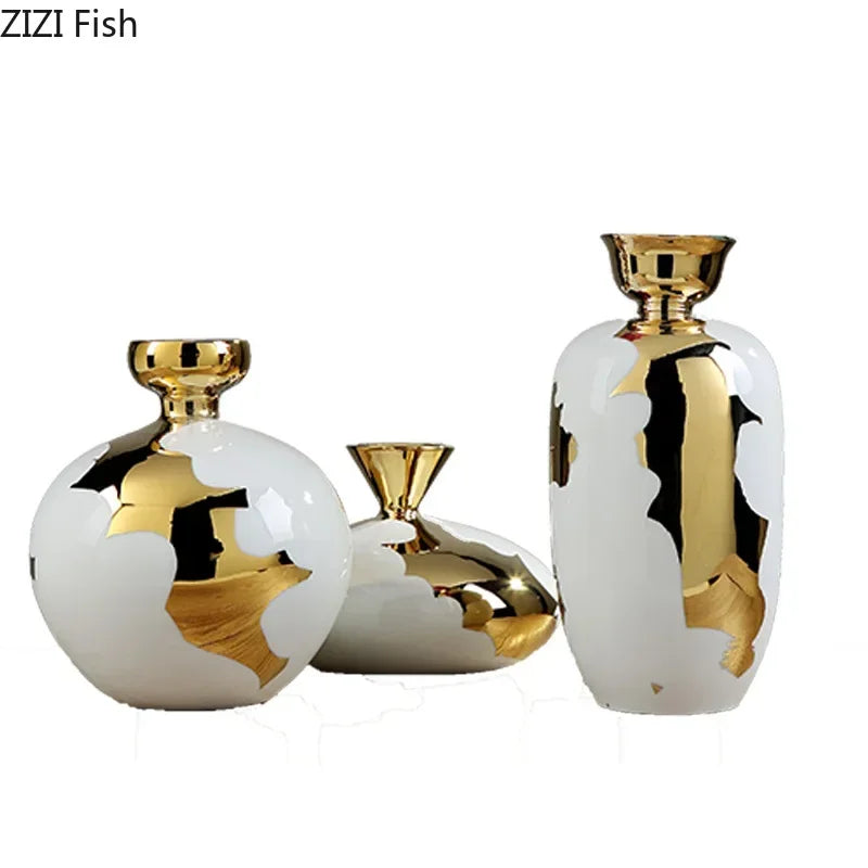 Lyxen™ Bloomline – Ceramic & Enamel Flower Vase